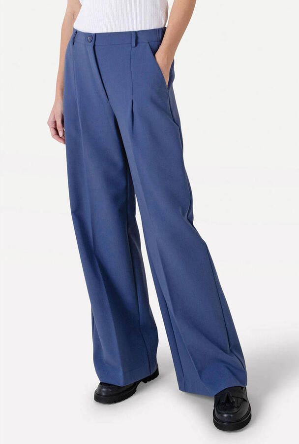 ANOTHER LABEL Dames Broeken Almoore Pleated Pants Blauw - Foto 4