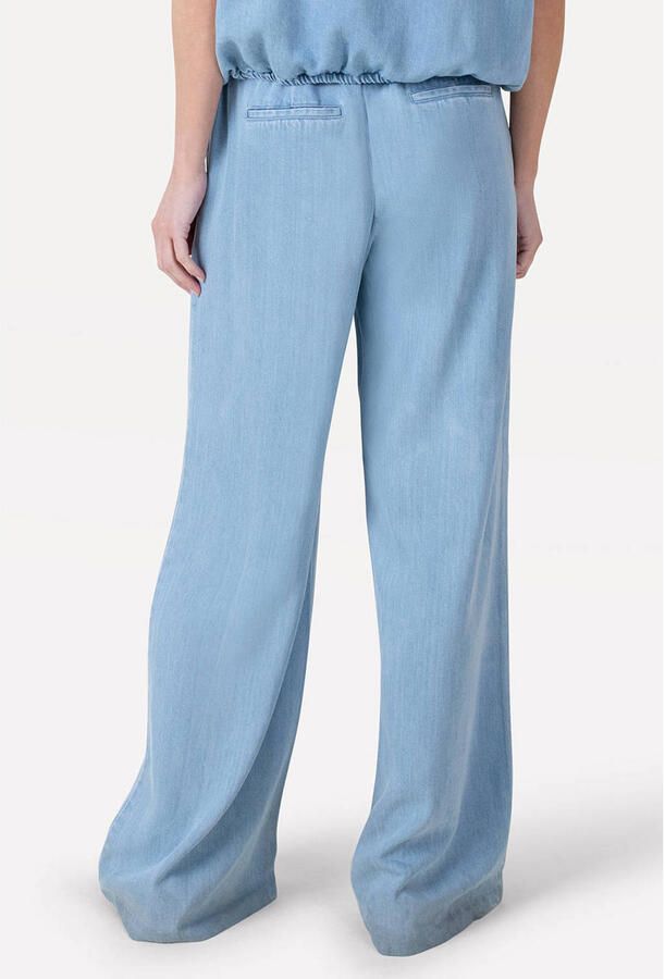 Another-Label wide leg high waist broek light blue denim - Foto 6