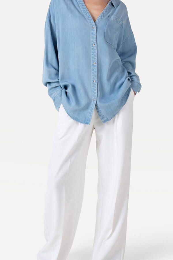 Another-Label wide leg regular waist broek ecru