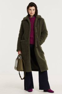 Another-Label teddy jas Moussy coat groen