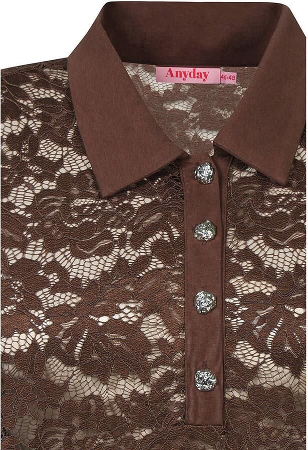 Anyday gebloemde top Plus Size bruin - Foto 3
