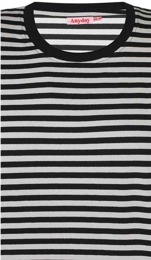 Anyday gestreept T-shirt zwart - Foto 2