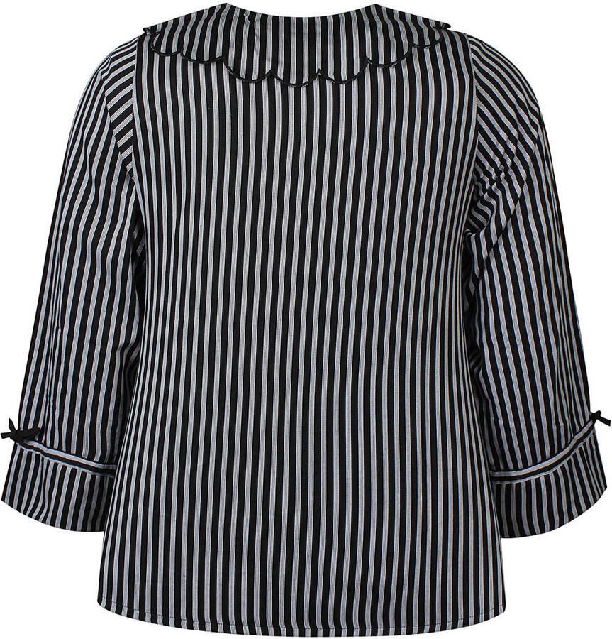Anyday gestreepte blouse Plus Size zwart - Foto 2