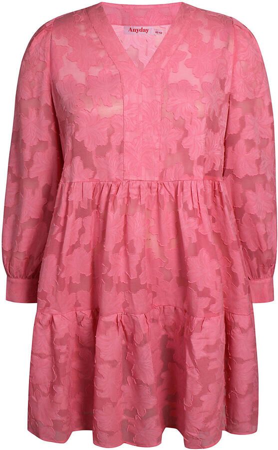 Anyday korte gebloemde jurk Plus Size roze - Foto 2