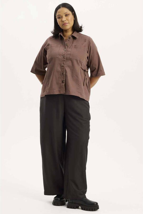 Anyday Plus Size high waist wide leg broek zwart - Foto 2