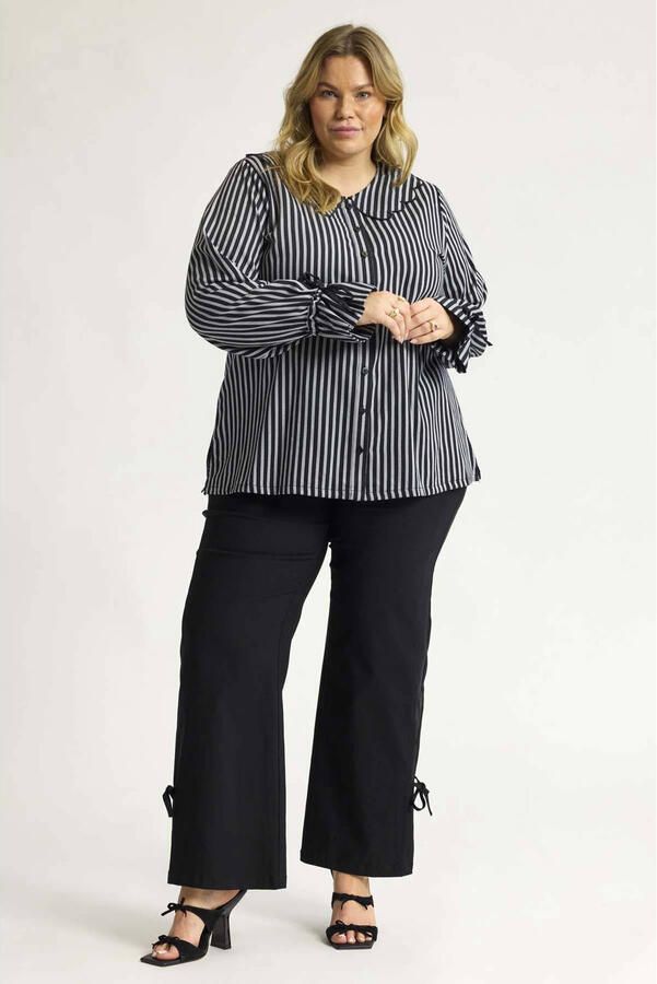 Anyday regular fit broek Plus Size zwart