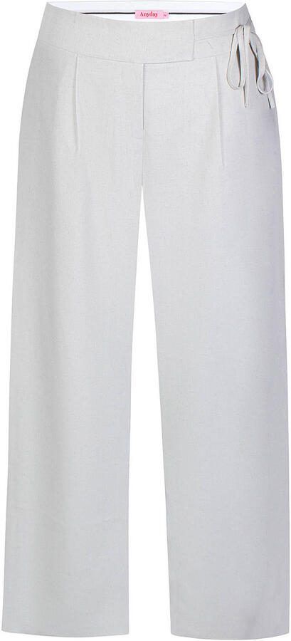 Anyday straight regular waist broek zand - Foto 3