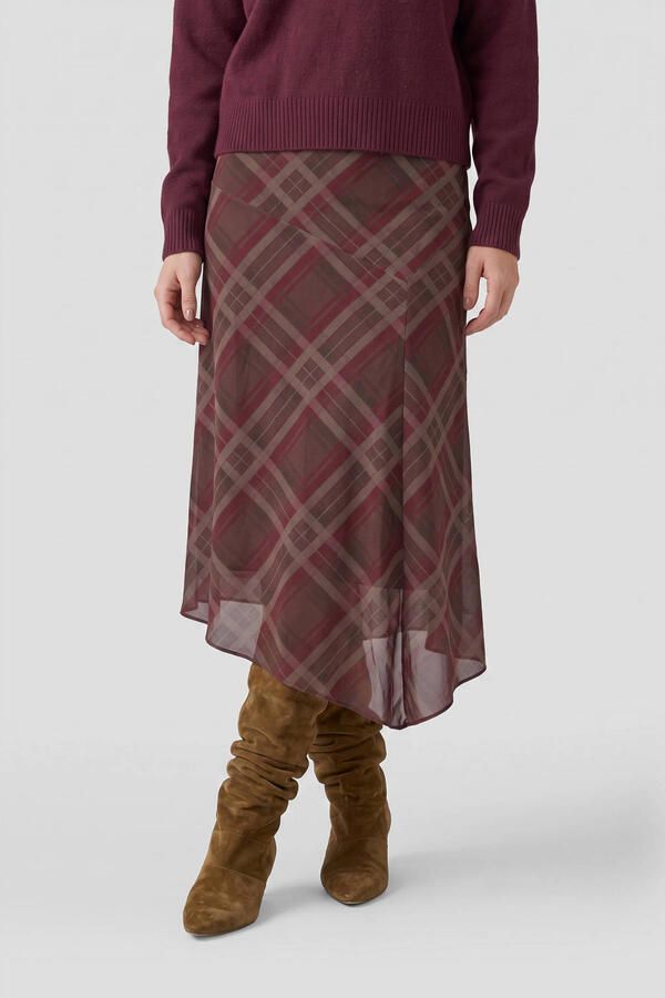 Anytime asymmetrische mesh rok bruin