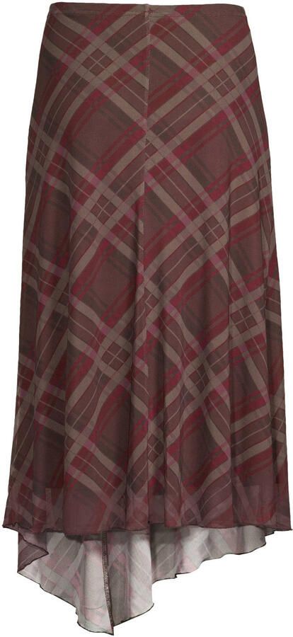 Anytime asymmetrische mesh rok bruin - Foto 3