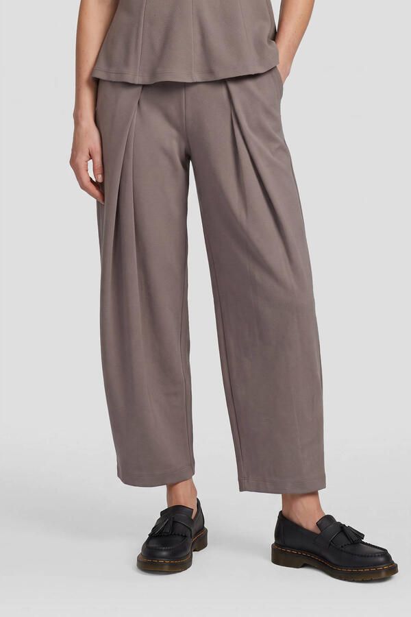 Anytime barrel broek met plooien grijs