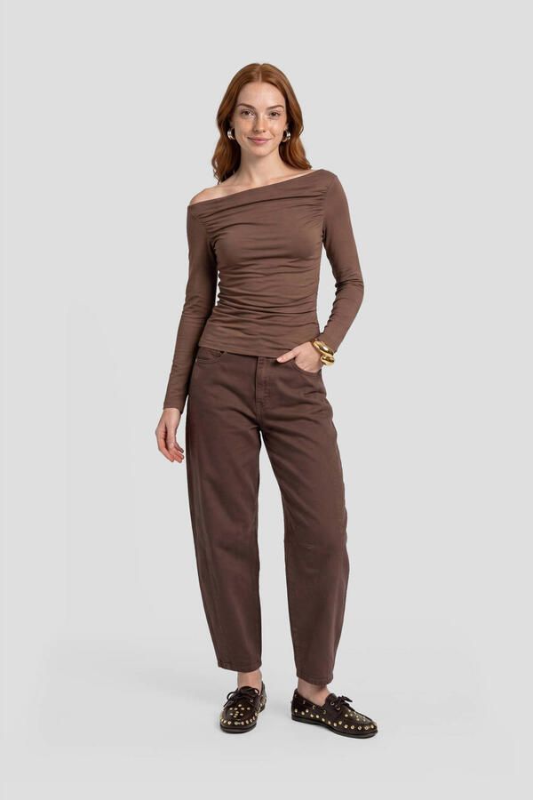 Anytime barrel jeans bruin - Foto 2