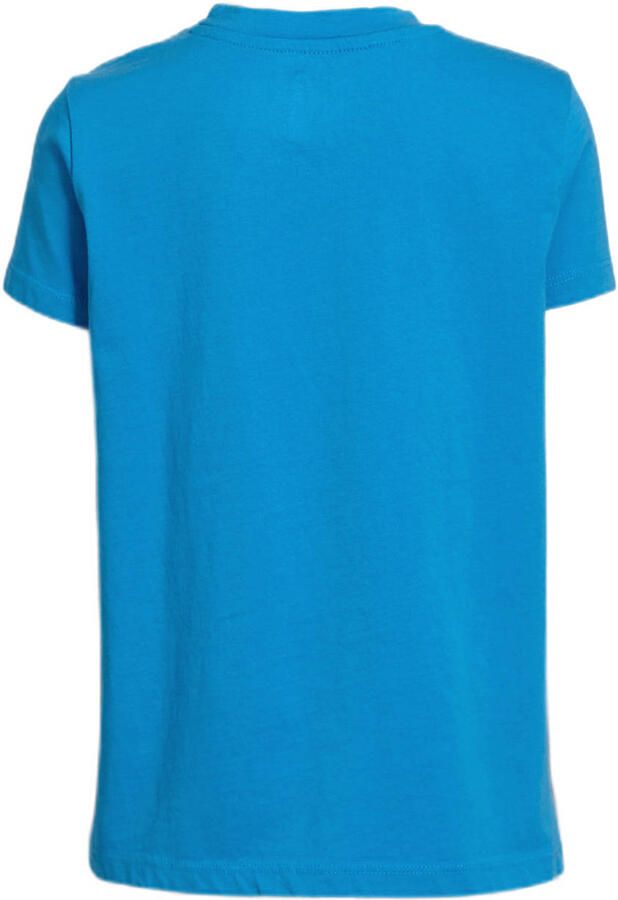 Anytime basic T-shirt blue Blauw Jongens Katoen Ronde hals Effen 134 140