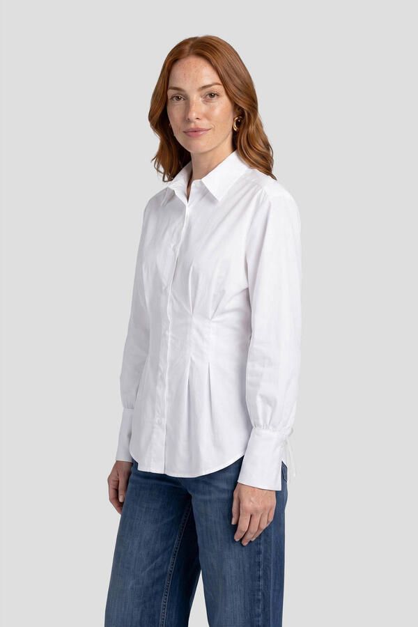 Anytime blouse met plooien wit