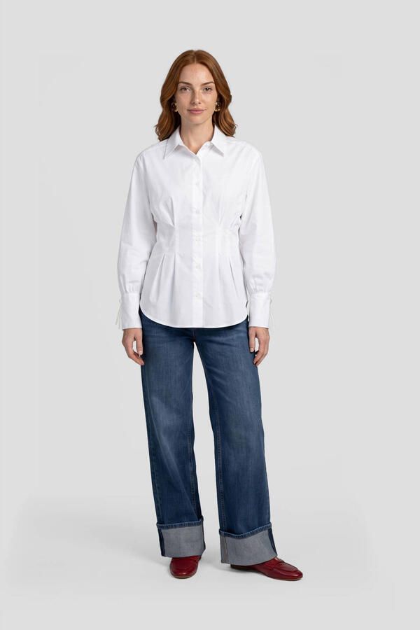 Anytime blouse met plooien wit - Foto 3