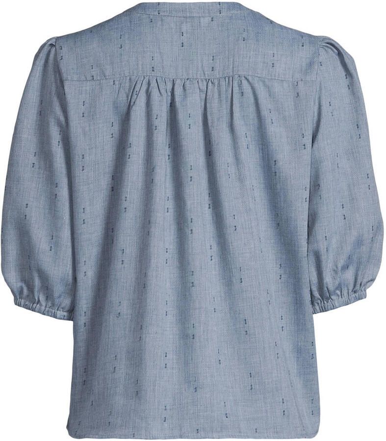 Anytime blouse met ruches blauw - Foto 2