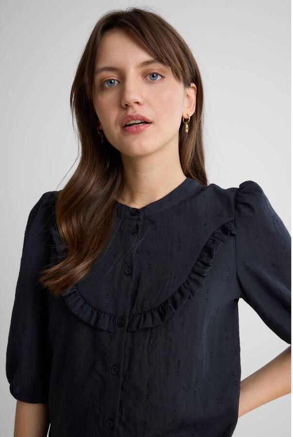 Anytime blouse met ruches zwart - Foto 3