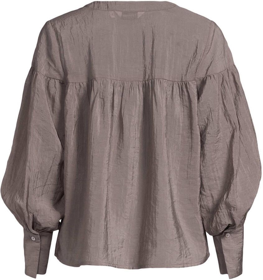 Anytime blouse met V-hals bruin - Foto 2