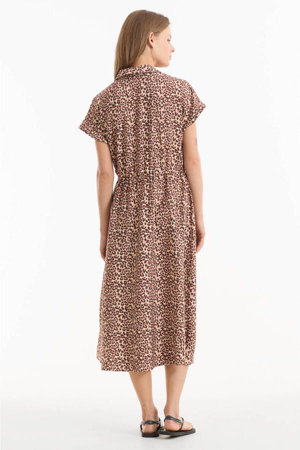 Anytime blousejurk met panterprint beige bruin - Foto 2