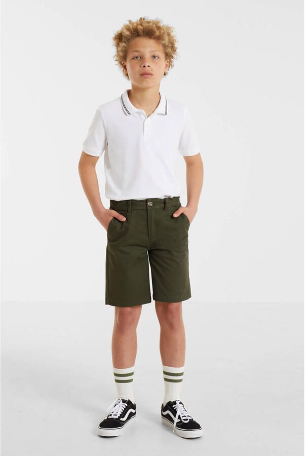 Anytime chino short khaki Korte broek Groen Jongens Katoen Effen 110 116 - Foto 2