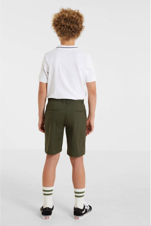 Anytime chino short khaki Korte broek Groen Jongens Katoen Effen 110 116 - Foto 3