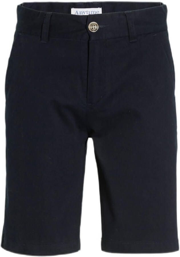 Anytime chino short navy Korte broek Blauw Jongens Katoen Effen 134 140