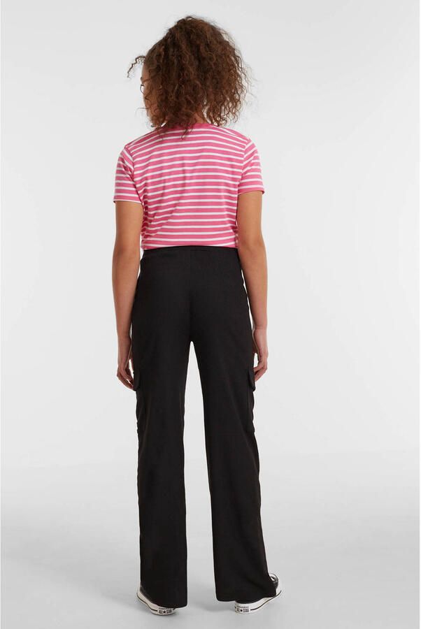 Anytime crinkle cargo broek zwart Meisjes Polyester Effen 122 128 - Foto 2