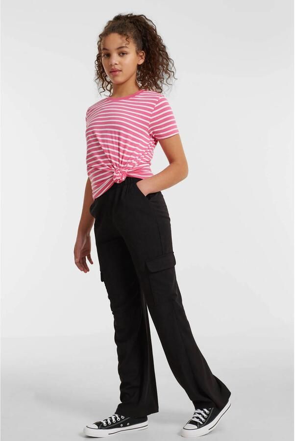 Anytime crinkle cargo broek zwart Meisjes Polyester Effen 122 128 - Foto 3