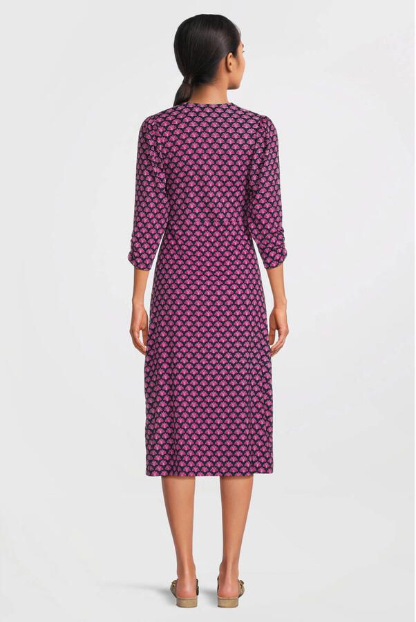 Anytime crinkle midi jurk met all over print - Foto 2