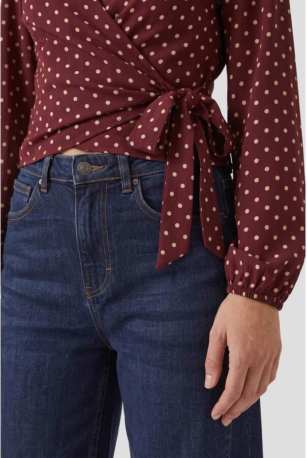 Anytime crinkle overslag top polkadot print bordeauxrood roze - Foto 2