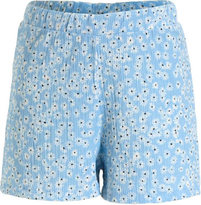Anytime crinkle short bloemenprint lichtblauw - Foto 1