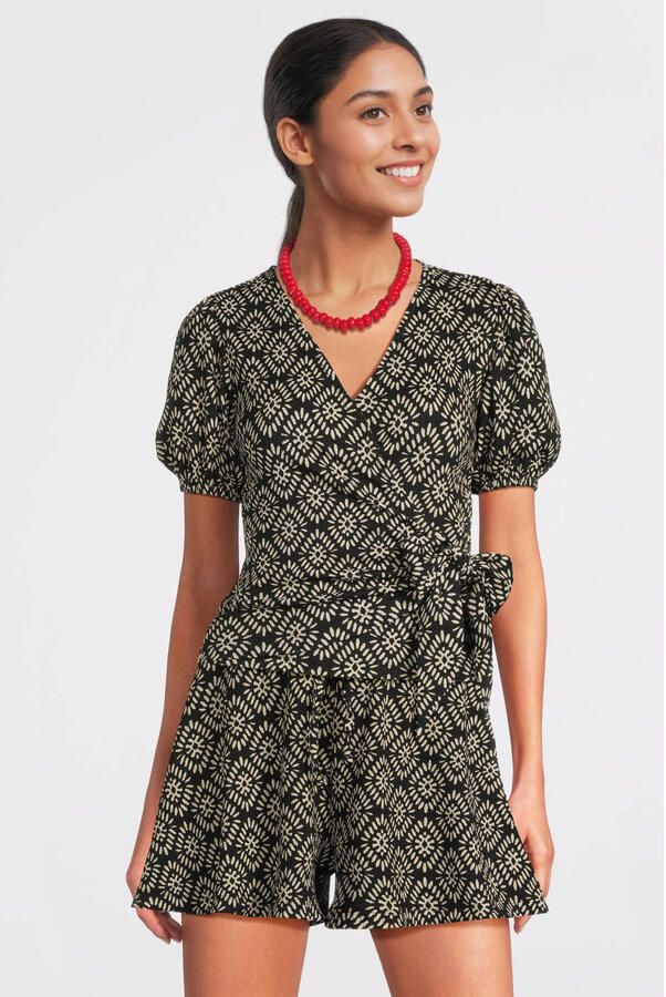 Anytime crinkle short met all-overprint