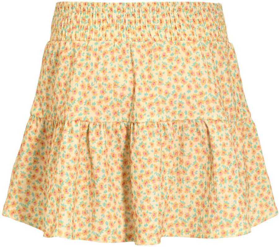 Anytime crinkle skort met bloemenprint geel - Foto 2