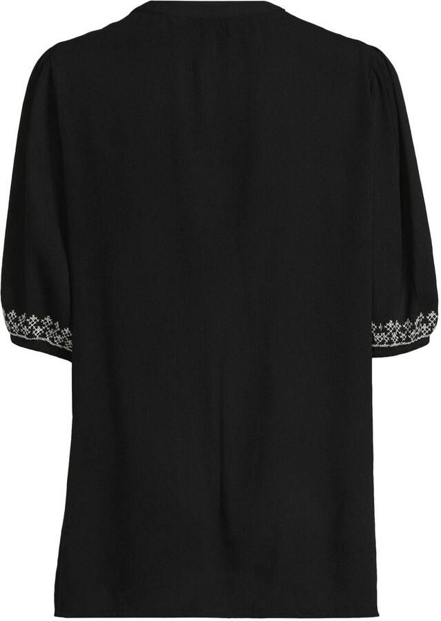 Anytime crinkle top met borduursel zwart - Foto 2