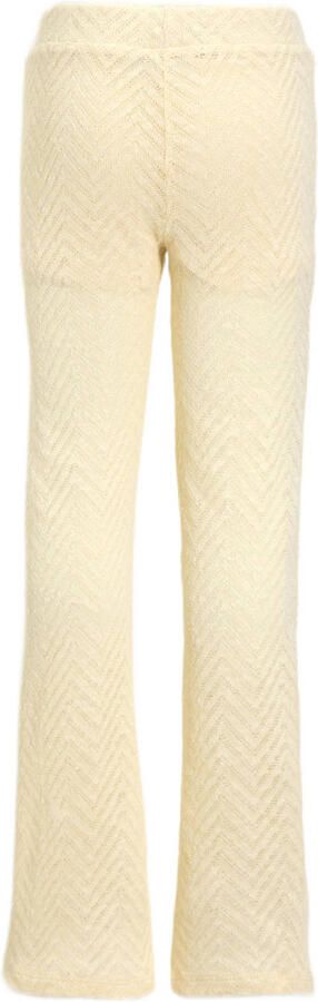 Anytime crochet flared broek off-white