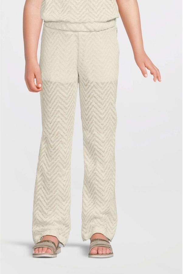 Anytime crochet flared broek off-white - Foto 3