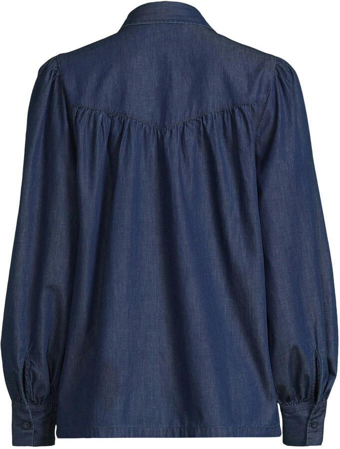 Anytime denim blouse met naaddetail blauw - Foto 2
