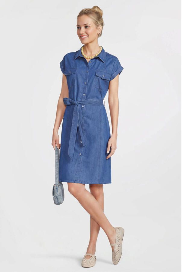 Anytime denim overhemdjurk medium blue