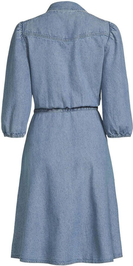 Anytime denim overhemdjurk met strass steentjes blauw
