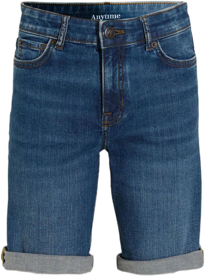 Anytime denim short blauw