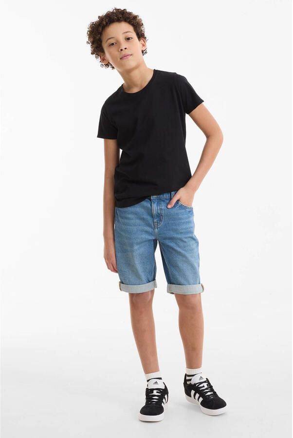 Anytime denim short blauw