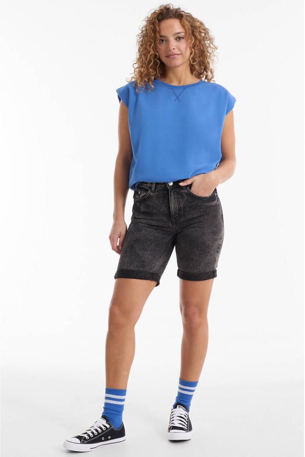 Anytime denim short grijs
