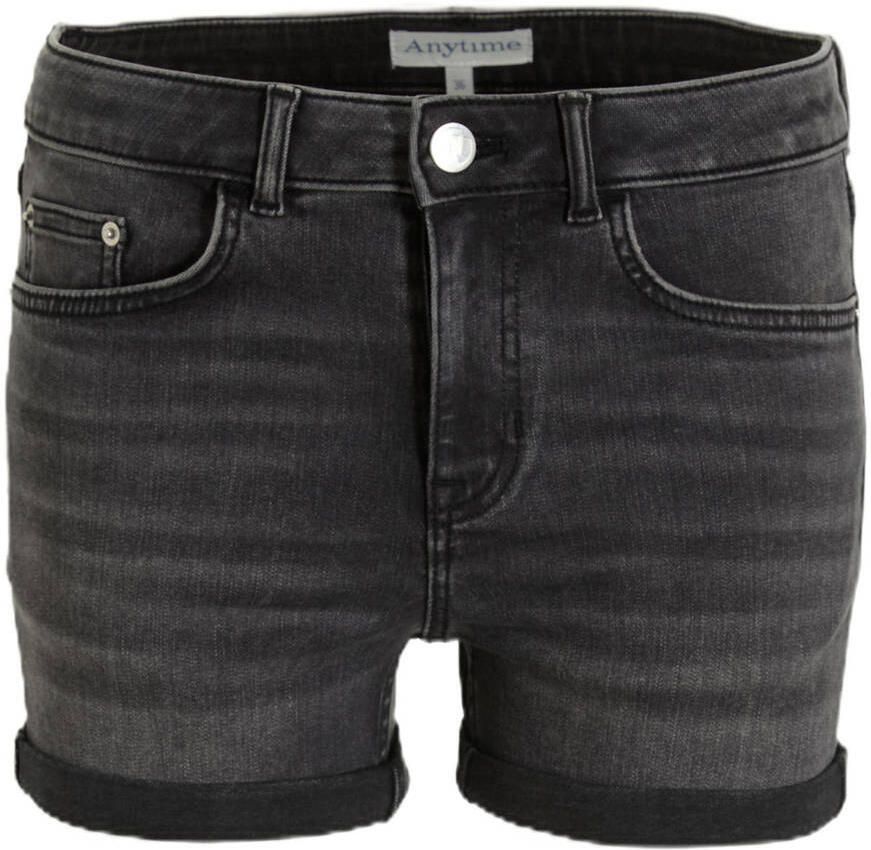Anytime denim short grijs