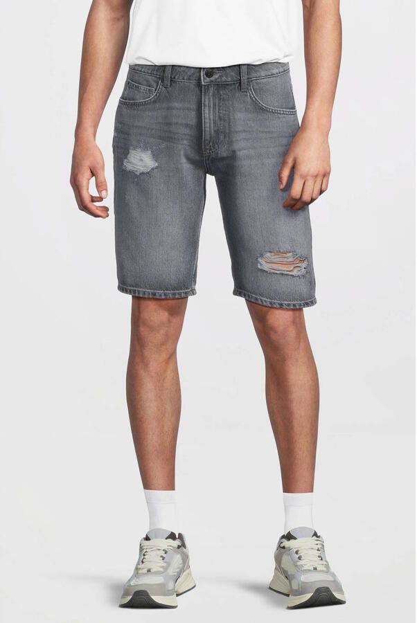 Anytime denim short grijs