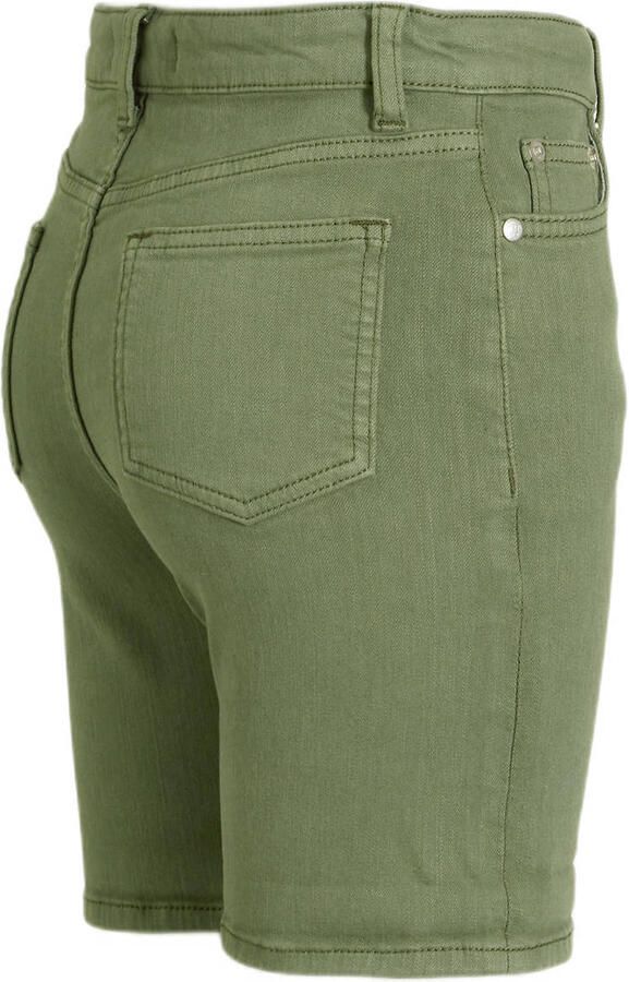 Anytime denim short khaki Groen Effen 152 | Denim short van