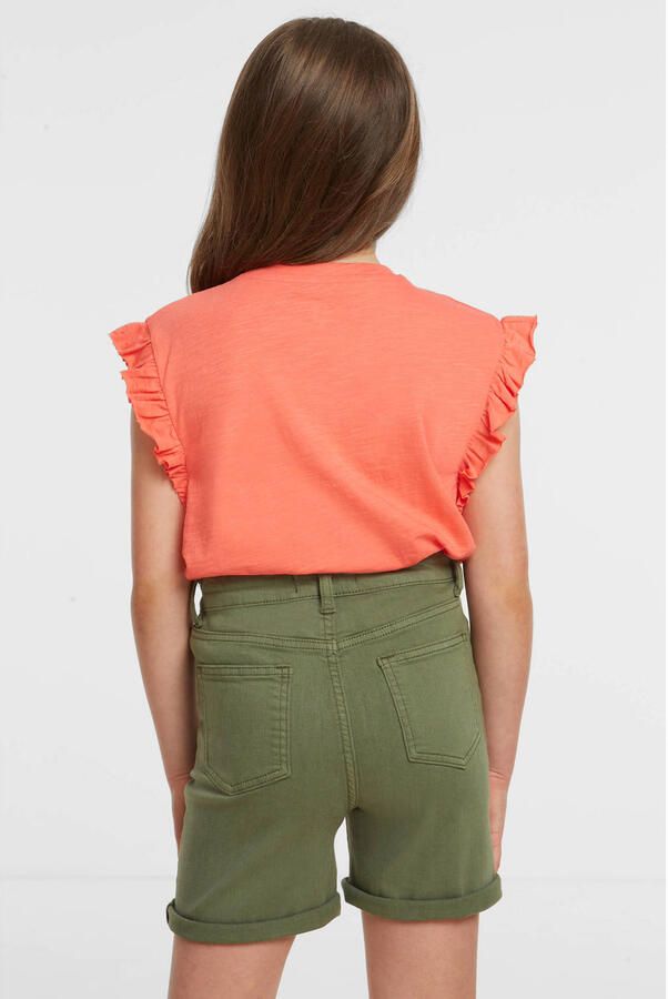 Anytime denim short khaki Groen Effen 152 | Denim short van - Foto 4
