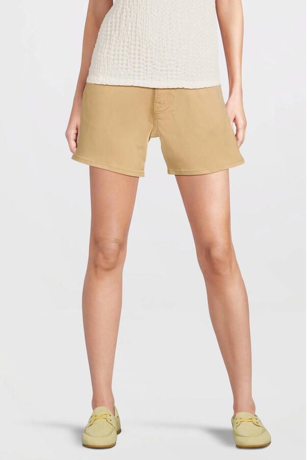 Anytime denim short twill beige