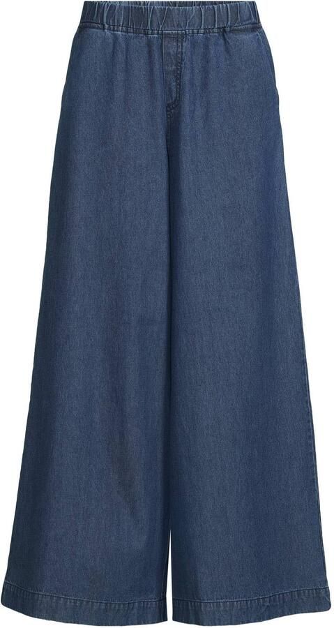 Anytime denim wide leg broek donkerblauw - Foto 2