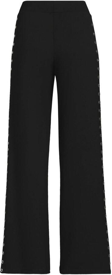 Anytime eyelet wide leg broek zwart