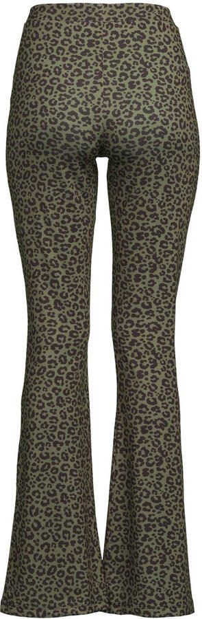 Anytime flared broek met panterprint khaki - Foto 4