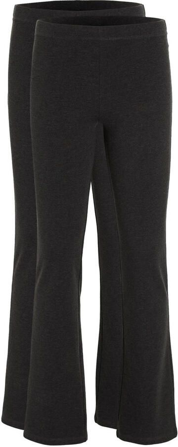 Anytime flared legging donkergrijs melange (set van 2)